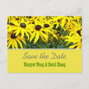 Carte Postale Faire-part Fleurs de marguerite jaune vif de l'été sauvent la