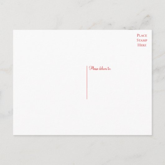 Carte Postale Faire-part Fleurs de mariage de rose rouge juste mariés (Dos)