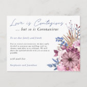 Carte Postale Faire-part Fleurs de mariage retardées par COVID contagieux d (Devant)