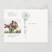 Carte Postale Faire-part Fleurs de mariage rustique avec roses Photo Date d (Dos)