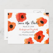 Carte Postale Faire-part Fleurs de pavot de printemps Enregistrer la date d (Devant / Derrière)