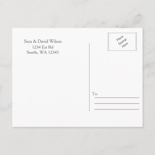 Carte Postale Faire-part Fleurs de Pêche verte Mariage enregistrer les date (Dos)