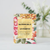 Carte Postale Faire-part fleurs de plage destination enregistrer la date (Debout devant)