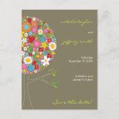 Carte Postale Faire-part Fleurs de printemps Pop Tree Whimsical Enregistrer (Devant)