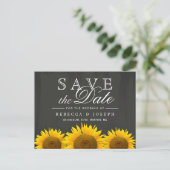 Carte Postale Faire-part Fleurs de soleil rustiques élégant tableau de bord (Debout devant)