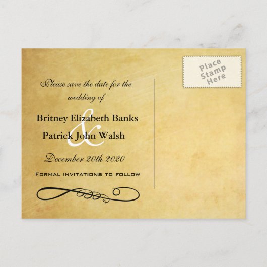 Carte Postale Faire-part Fleurs de Tournesol Violettes & Marron Mariage Car (Dos)