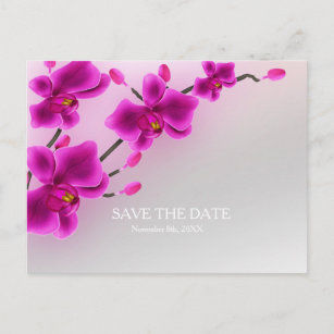 Carte Postale Faire-part Fleurs d'orchidées Élégante florale Enregistrer la