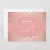 Carte Postale Faire-part Fleurs dorées - Wonderland Garden Enregistrer la d (Devant / Derrière)