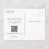 Carte Postale Faire-part Fleurs élégantes noires et blanches pour mariage, (Dos)