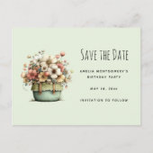 Carte Postale Faire-part Fleurs en pot Cozy Style Shabby Chic (Devant)