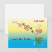 Carte Postale Faire-part Fleurs Enregistrer la date (Devant / Derrière)