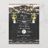 Carte Postale Faire-part Fleurs et fer à cheval rustiques Mariage Enregistr (Devant)