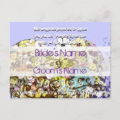 Carte Postale Faire-part Fleurs et Feuilles pour Sauvegarder la Date (Dos)