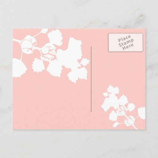 Carte Postale Faire-part Fleurs et papillons illustrés Mariage de jardin (Dos)