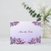 Carte Postale Faire-part Fleurs florales Lilac Enregistrer la date (Debout devant)