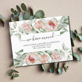 Carte Postale Faire-part Fleurs florales Pêcher Verdure Script Moving