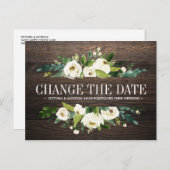 Carte Postale Faire-part Fleurs MARIAGE de bois CHANGER LA DATE POSTPONEMEN (Devant / Derrière)