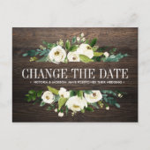 Carte Postale Faire-part Fleurs MARIAGE de bois CHANGER LA DATE POSTPONEMEN (Devant)