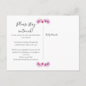 Carte Postale Faire-part Fleurs Nous avons déménagé Script Annonce de nouve (Dos)