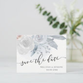 Carte Postale Faire-part fleurs pâles | enregistrer la date (Debout devant)