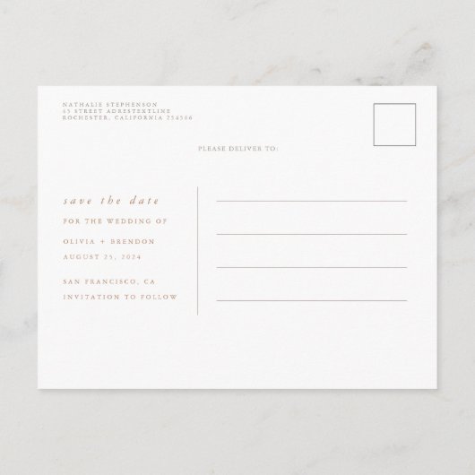 Carte Postale Faire-part Fleurs Pastel doux Pampas Grass Enregistrer la dat (Dos)
