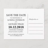 Carte Postale Faire-part Fleurs peintes Mariage gris enregistrer la date (Dos)