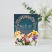 Carte Postale Faire-part Fleurs printanières Élégance florale Save the Date (Debout devant)