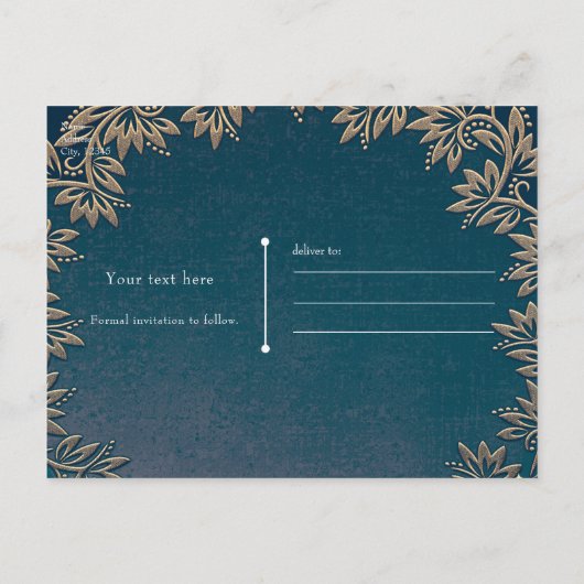 Carte Postale Faire-part Fleurs printanières Élégantes Florales Save the Da (Dos)