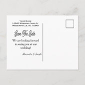 Carte Postale Faire-part Fleurs roses florales Épargnez la date Mariage per (Dos)