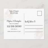 Carte Postale Faire-part Fleurs Rouges Rustiques Mariage d'Hiver Enregistre (Dos)