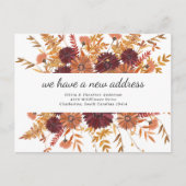 Carte Postale Faire-part Fleurs sauvages bohèmes d'automne | Annonce de dém (Devant)