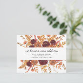 Carte Postale Faire-part Fleurs sauvages bohèmes d'automne | Annonce de dém (Debout devant)