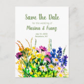 Carte Postale Faire-part Fleurs sauvages d'été sauvent la date (Devant)