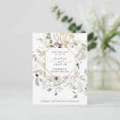 Carte Postale Faire-part Fleurs sauvages du matin | Géométrique Enregistrez (Debout devant)