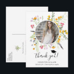 Carte Postale Faire-part Fleurs sauvages floraison Remerciement diplôme Pho<br><div class="desc">Carte de remerciement de diplôme avec des fleurs sauvages aquarelle. Trouvez des articles assortis dans notre boutique ou contactez-nous.</div>