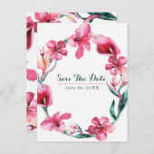 Carte Postale Faire-part Fleurs tropicales hawaïennes Mariage Enregistrer l (Devant / Derrière)