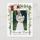 Carte Postale Faire-part Fleurs Vertes Botaniques de Bourgogne, Enregistrer (Devant)