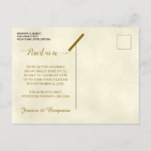 Carte Postale Faire-part Fleurs victoriennes avec photo Mariage Économisez  (Dos)