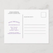 Carte Postale Faire-part Fleurs violettes Élégant moderne Enregistrer la da (Dos)