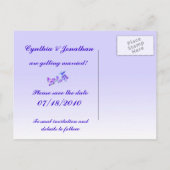 Carte Postale Faire-part Fleurs violettes Enregistrer la date (Dos)