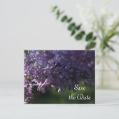 Carte Postale Faire-part Fleurs violettes Lilac Mariage Enregistrer la date (Debout devant)