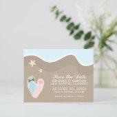 Carte Postale Faire-part Flip Flops Beach Wedding Annonces (Debout devant)