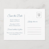 Carte Postale Faire-part Flocons de neige bleu argenté Hiver Enregistrer la (Dos)