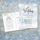 Carte Postale Faire-part Flocons de Neige Enregistrer la Date