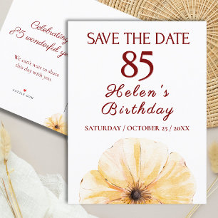 Carte Postale Faire-part Floral 85e anniversaire - Elégant design de fleurs