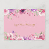 Carte Postale Faire-part Floral Baby Girl Script photo Merci naissance (Dos)