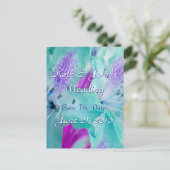 Carte Postale Faire-part Floral bleu (Debout devant)