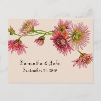 Carte Postale Faire-part Floral Enregistrer la date