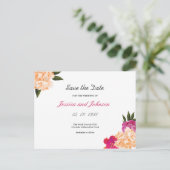 Carte Postale Faire-part Floral Enregistrer la date PostCard (Debout devant)