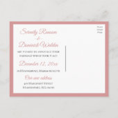 Carte Postale Faire-part Floral Marié Pink Peony Élégant Mariage (Dos)